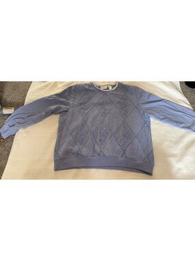 Alfred Dunner Quilted Argyle Embellished Floral Sweatshirt Grandmacore Size L